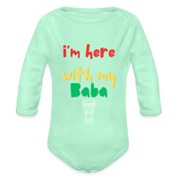 Organic Long Sleeve Baby Bodysuit - light mint