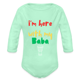 Organic Long Sleeve Baby Bodysuit - light mint