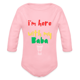 Organic Long Sleeve Baby Bodysuit - light pink