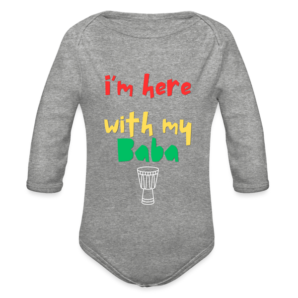 Organic Long Sleeve Baby Bodysuit - heather grey