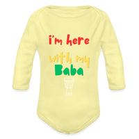 Organic Long Sleeve Baby Bodysuit - washed yellow