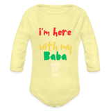 Organic Long Sleeve Baby Bodysuit - washed yellow