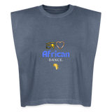 Eye of Heru Akoma African Dance. Women's Garment Dyed Muscle Tank - faded navy