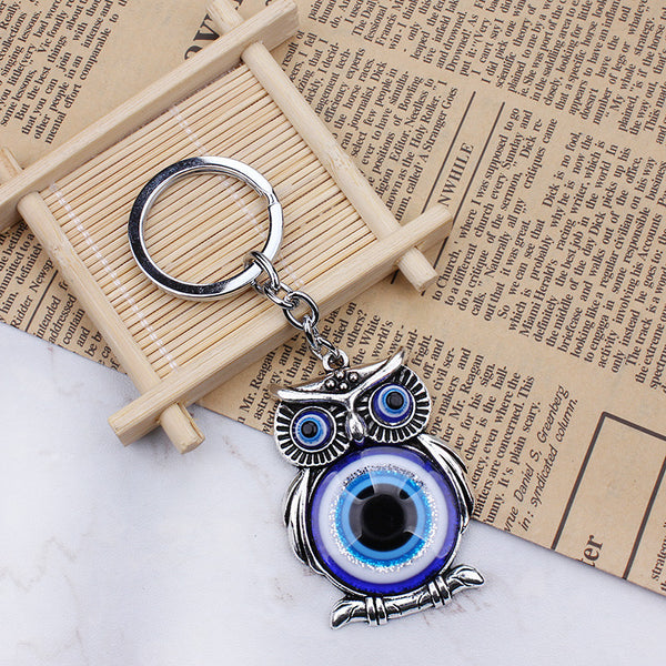 Evil Eye Owl Key Chain