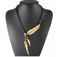 Feather Vintage Rope Necklace