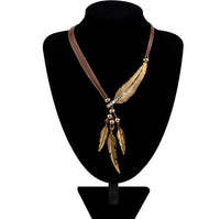 Feather Vintage Rope Necklace