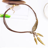 Feather Vintage Rope Necklace