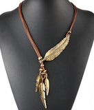 Feather Vintage Rope Necklace