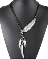 Feather Vintage Rope Necklace