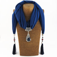 Peacock Pendant Necklace Scarf