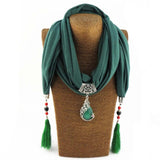 Peacock Pendant Necklace Scarf